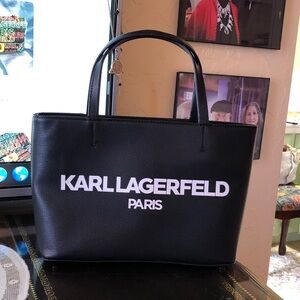 Karl Lagerfeld Black and White Logo Tote